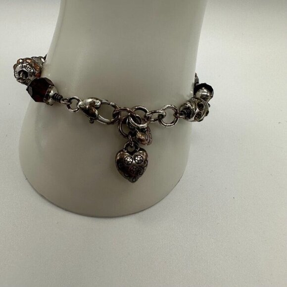 Brighton‎ Jewel Fantasy Beaded Bracelet Silver Tone Faceted Purple Green Beads - Picture 5 of 12